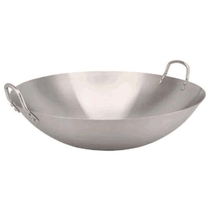 New “COD”Wajan penggorengan stainless steel tebal dengan dua pegangan, dasar bulat, seluruhnya terbu