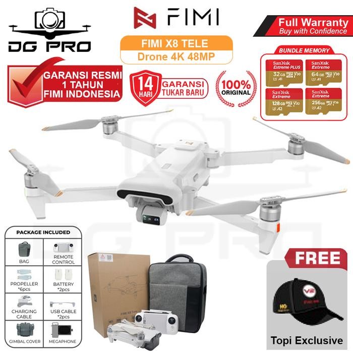 FIMI X8 TELE / TELE MAX Drone 4K 48MP Camera 3-Axis Gimbal 10km with Megaphone - Drone Fimi Garansi 