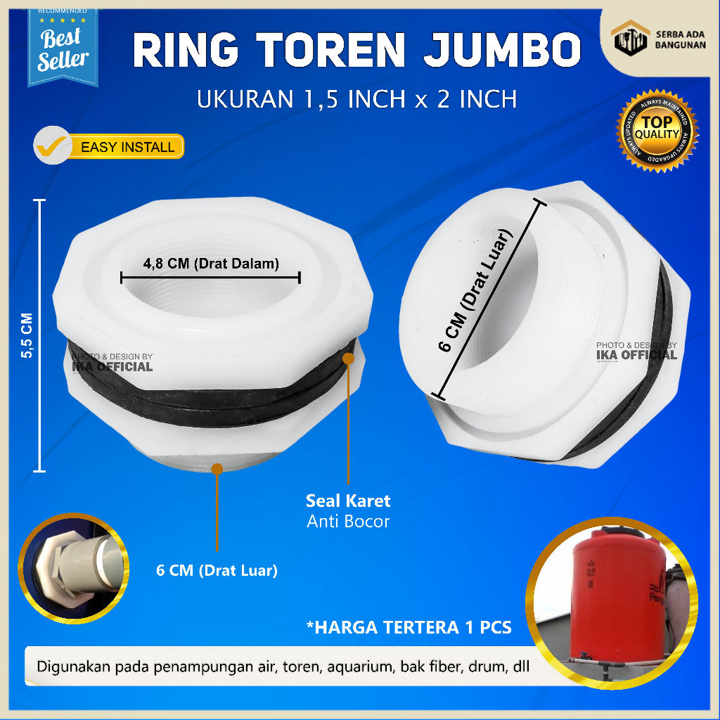 SAB MUR TOREN / MUR TANGKI AIR / MUR TANDON UKURAN BESAR Mur Toren Mur Tandon Drat Toren Vlok shock 