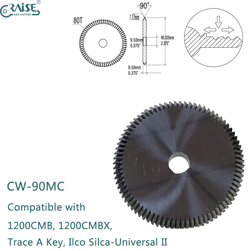 

HPC CW-90MC Cutter Compatible with HPC 1200CMB 1200CMBX Trace A Key Ilco Silca-Universal II Key Copy Machine