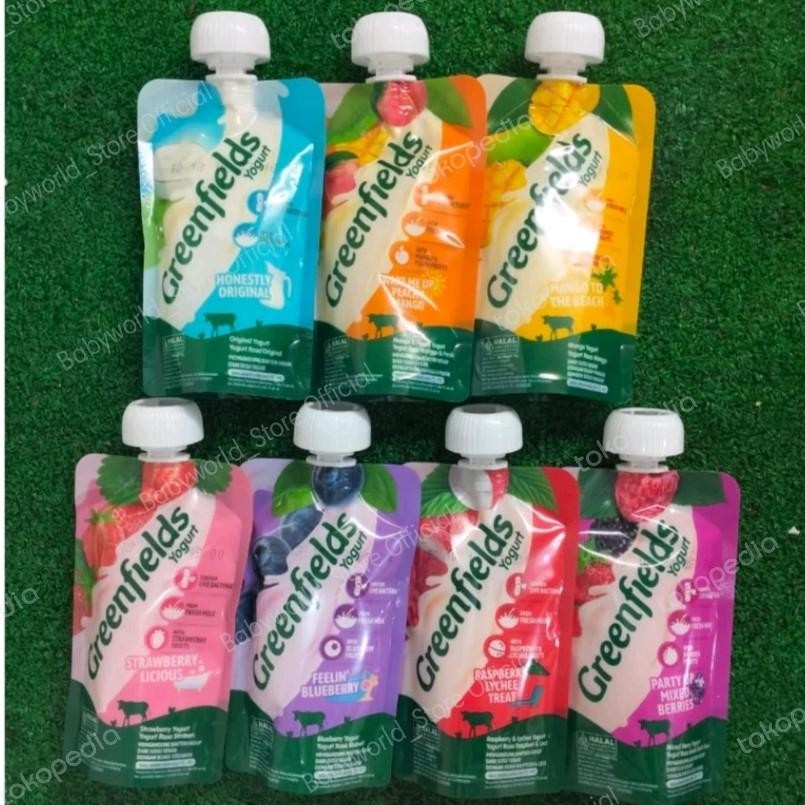 Greenfields Yogurt Squeeze 110gr Rasa Original / Raspberry & Lychee / Mixed Berry / Mango Peach / Ma