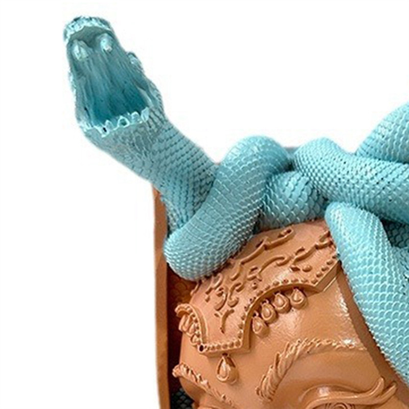 

ZZ-Medusahead Book Nook Decorative Bookends Unique Snake Women Face Book Ends Heavy Duty Book Stopper For Home Office Desk