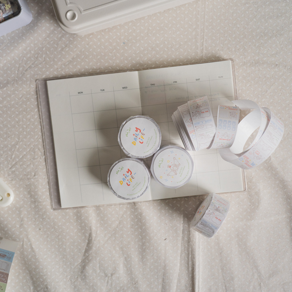 

Sholittlehappines Vintage Daily Life Washi PET Tape Planner DIY Card Making Scrapbooking Plan Decorative Sticker