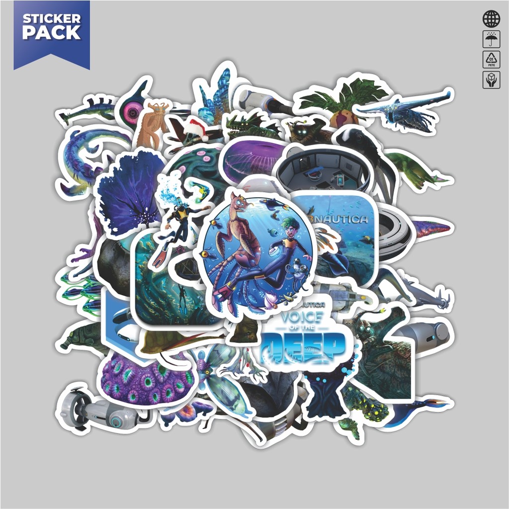 

[100PCS]Stiker Pack Stiker Game Series Subnautica Karakter Mix 2 Aesthetic Vinyl Anti Air Dekorasi Sticker Laptop Buku Journal Koper Helm Casing HP Gitar Helm Skateboard