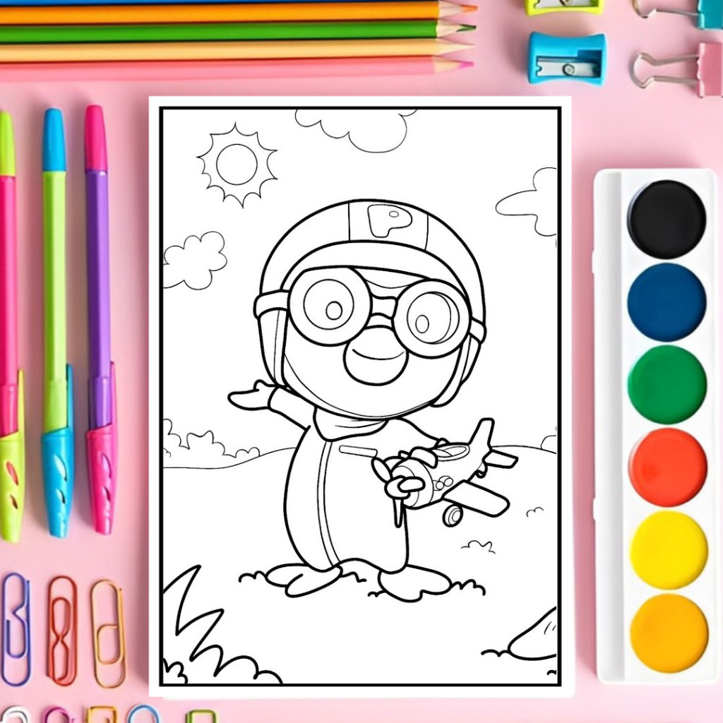 

Kertas mewarnai anak Tema Pororo A5 & A4 Hvs 100gsmclaraa aurel