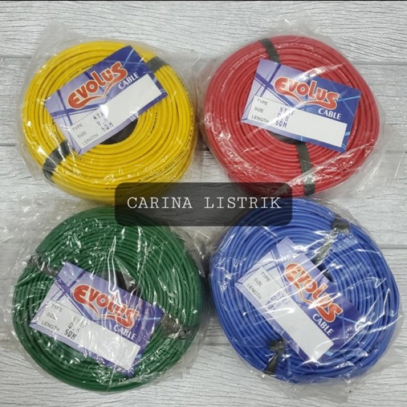 Kabel NYAF 0,8mm 50 Meter Kabel Tunggal Serabut