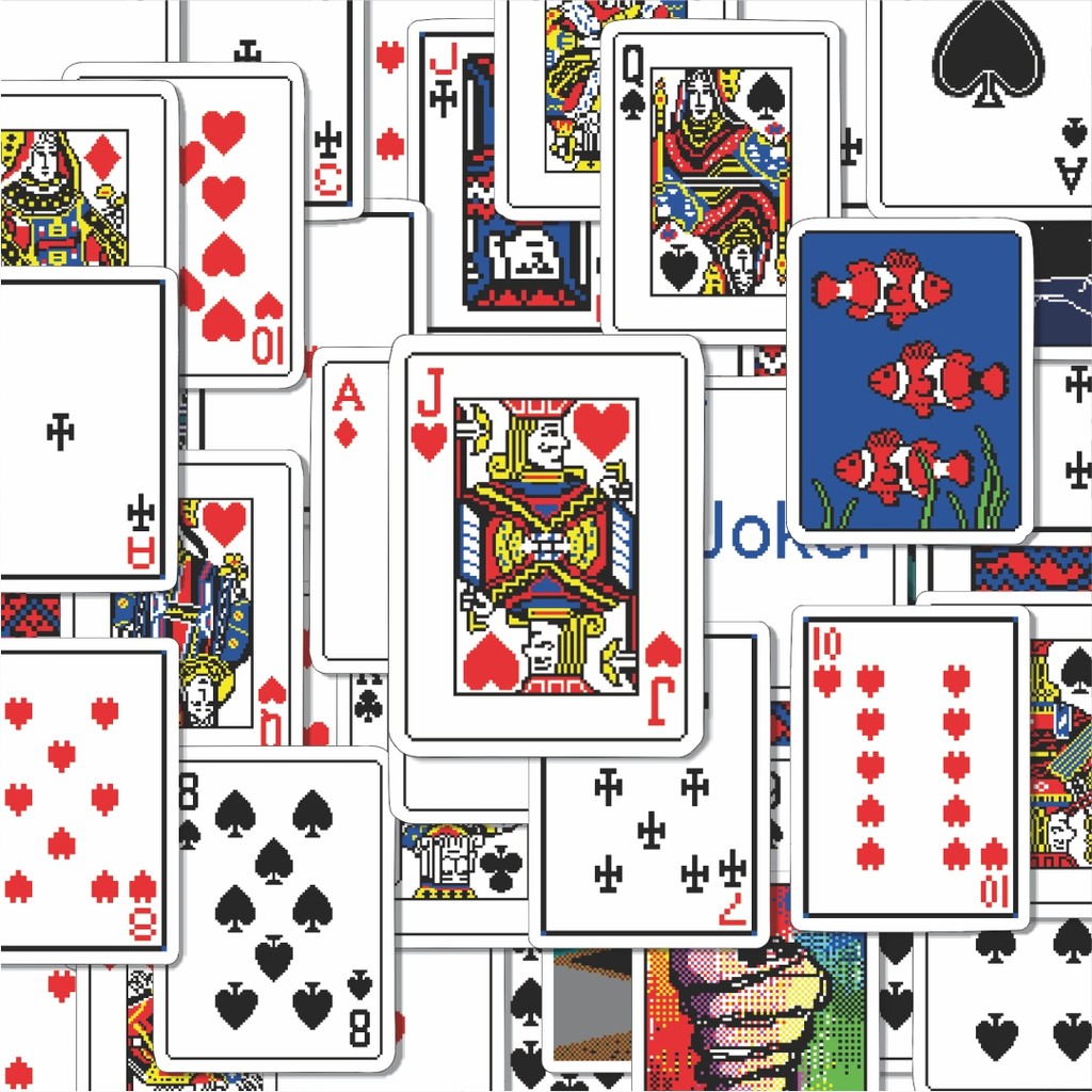 

100PCS Lucu Stiker Kartu Poker V8 Stiker Aesthetic Stiker Anti Air Stikers Berperekat Waterproof sticker decal buat Motor Helm Buku Journal Koper Casing HP Laptop Botol Minum Hadiah anak