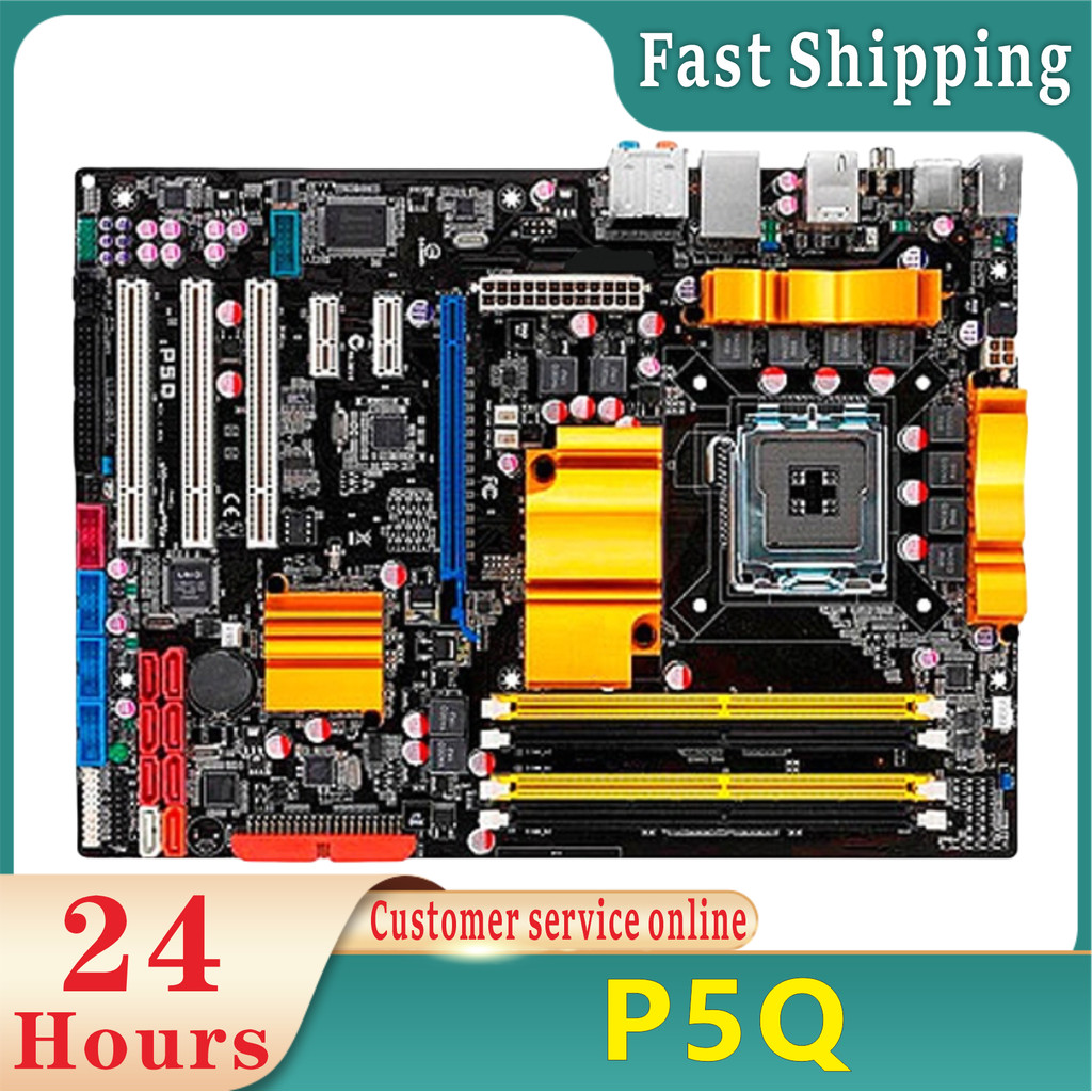 P5Q LGA 775 DDR2 RAM 16GB USB2.0 SATA2 P45 Non Integrated Desktop motherboard 100% testing .