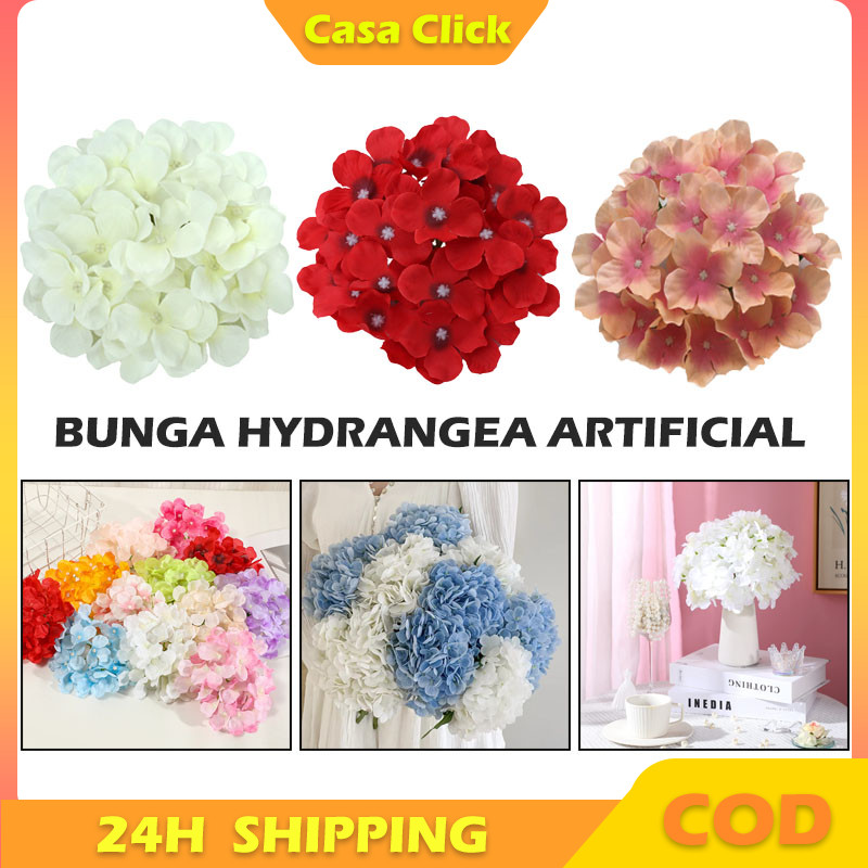 Artificial Flower Bunga Hydrangea Plastik Dekorasi/Artificial 1 Cabang Hydrangea Bunga Artificial De