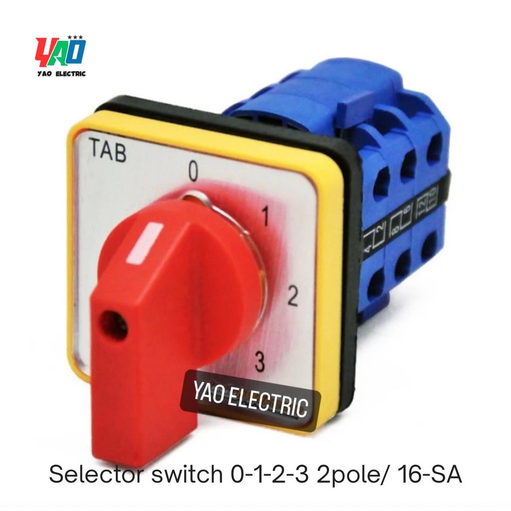 Selector switch 2pole 0-1-2-3/ 16-SA TAB