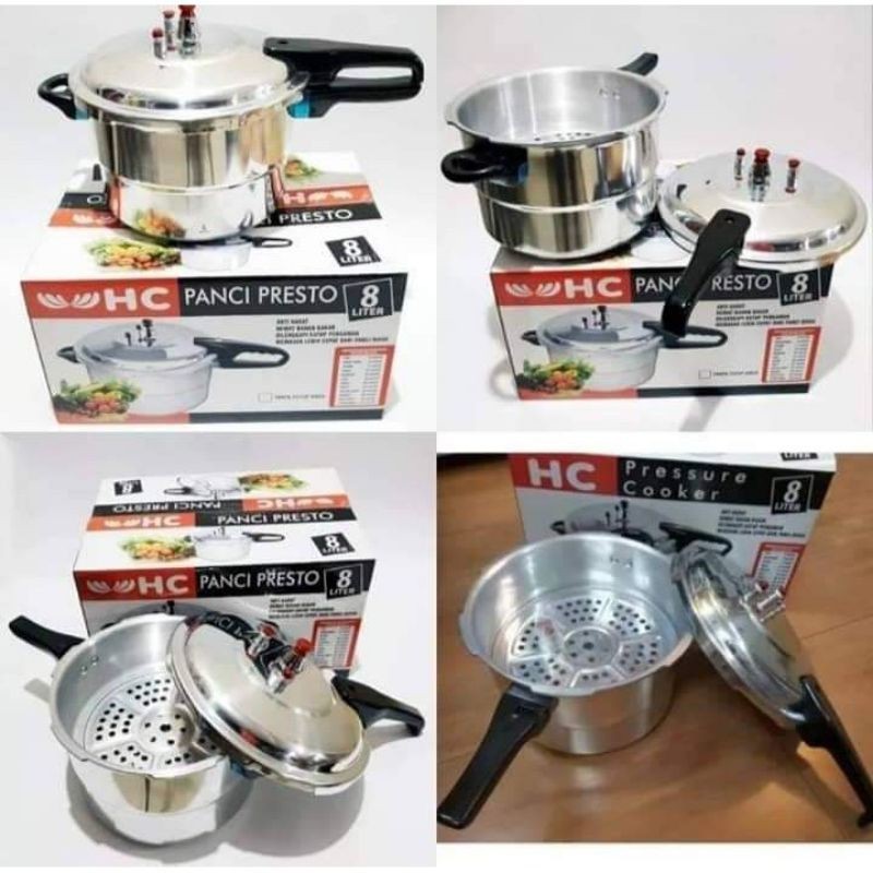 Promo Panci PRESTO 8L 8 MAXIM Pressure Cooker 5L 8L 10L 5 8 10 4 Liter 20cm 7 L 24cm 12L 30cm Cooker