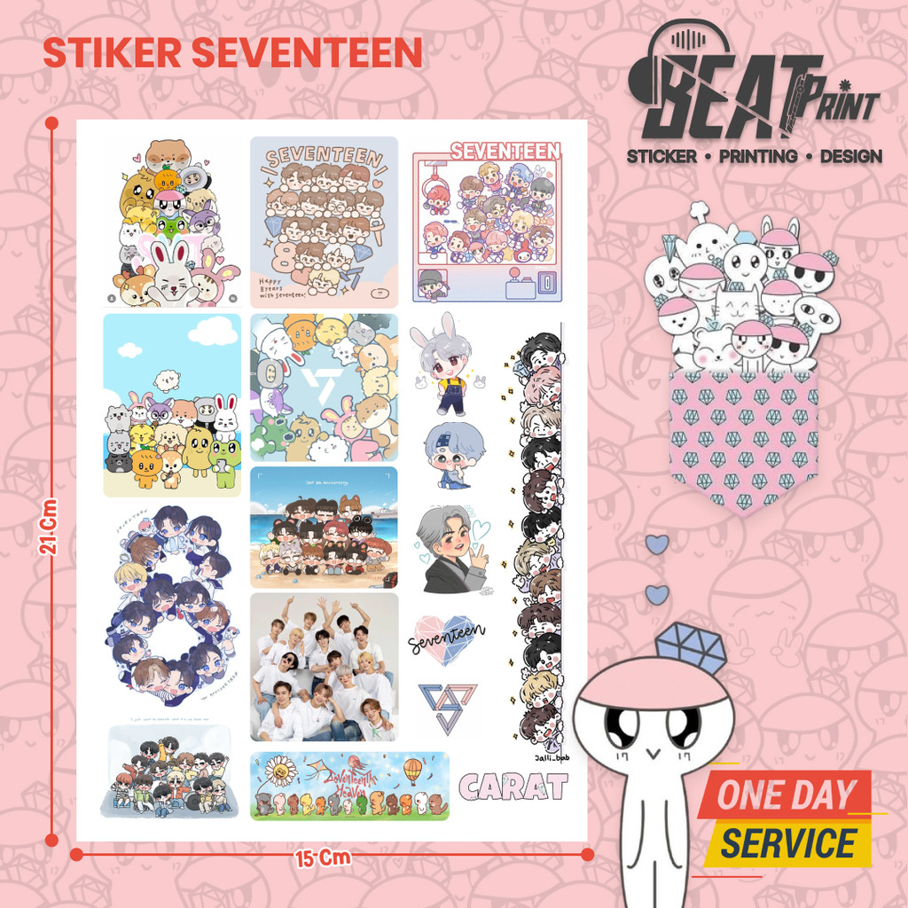 

MINITEEN SEVENTEEN STICKER | Deco | Dekorasi | Kpop Seventeen Stiker Carat SVT S Coup | Beat Print