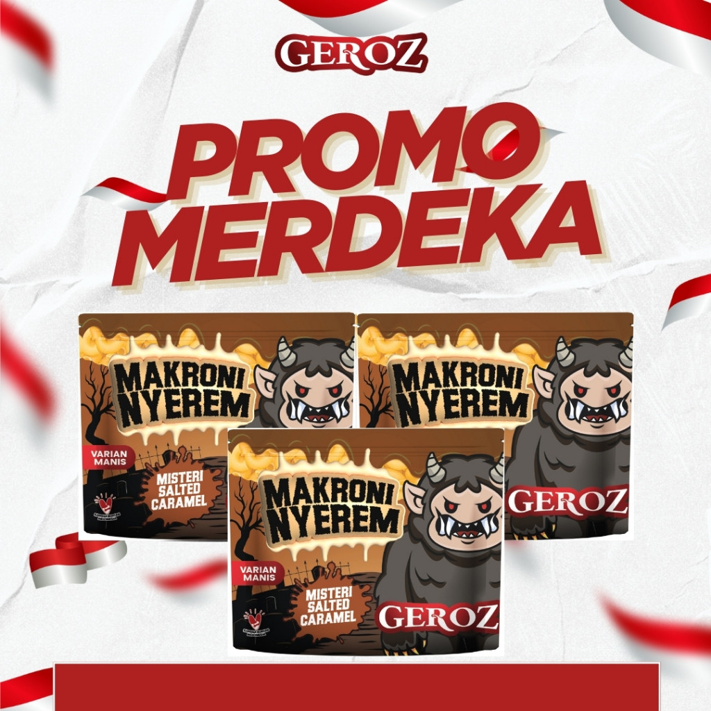 

New Geroz - Makroni Nyerem - varian manis rasa salted caramel isi 3Premium