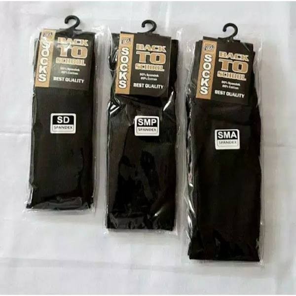 Kaos Kaki Sekolah Anak Laki Laki / Perempuan Hitam Polos SD SMP SMA - SMA HITAM