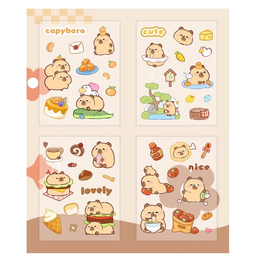 

[LOGU] Stiker Capybara, Sticker Capibara roll stiker namaa