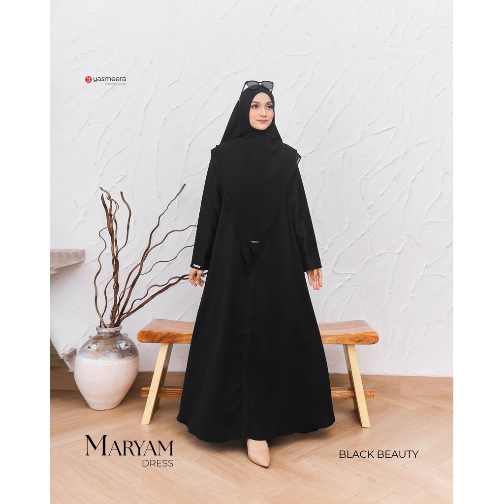 Gamis Maryam By Yasmeera/Gamis Polos Warna Hitam/Gamis Dewasa Putih/Gamis Umroh/Gamis Pengajian/Gami