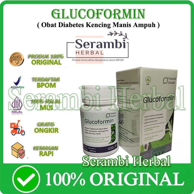 Glucoformin Asli 100% Original Obat Diabetes Kencing Manis Herbal Resmi BPOM KTM HERBAL