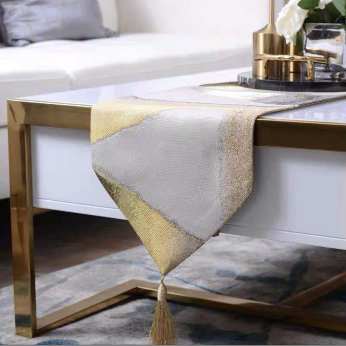 New Table Runner / Taplak Meja NORDIC - GOLD BLUE