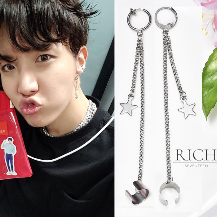 Anting pria wanita korea tindik jepit tusuk BTS GOT7 KPOP - J03 T03 - T03 - Tindik