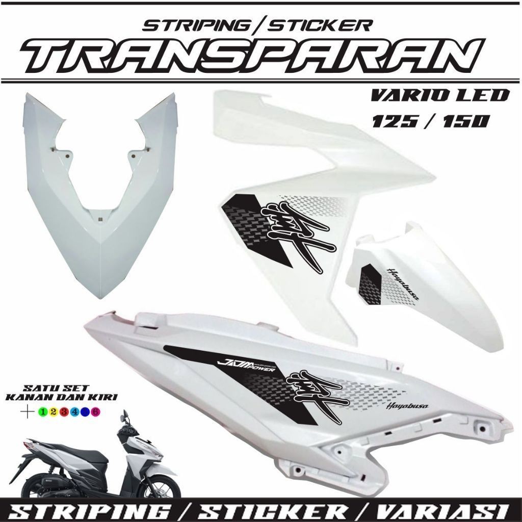 STRIPING STIKER TRANSPARAN UV VARIO 125/150 LED OLD HAYABUSA CUSTOM VARIASI MOTOR