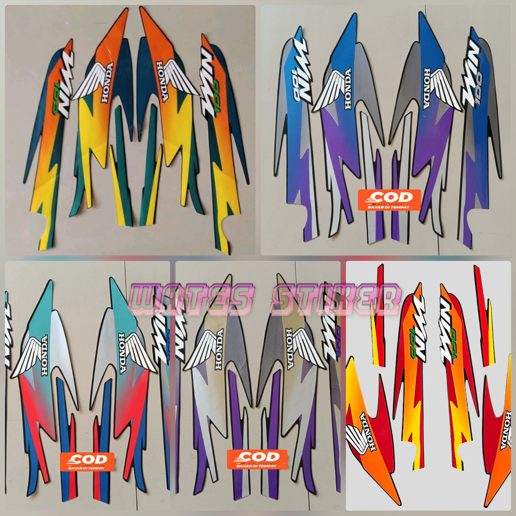 Striping Decal Polet Sticker honda win 100 2001 stiker FULLSET motor list body standar variasi custo