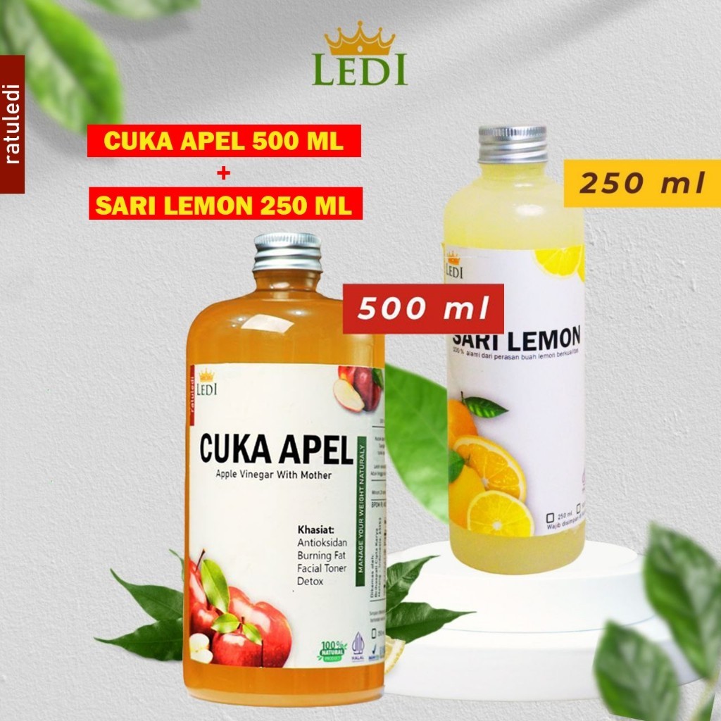 

PAKET SARI LEMON 250 ML + CUKA APEL 500 ML With Mother 100 % ORIGINAL