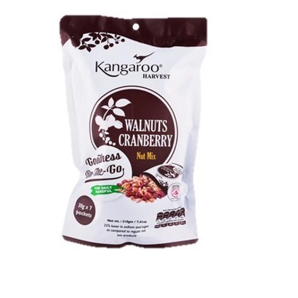 

Kangaroo Walnuts Cranberry Nuts Mix 210gr - Kanguru Kacang Campur