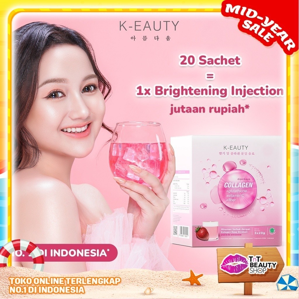 

K-EAUTY Powder Drink With Collagen / Keauty Collagen Drink Premium Pemutih Badan / Minuman Kolagen Beauty Drink / K-Beauty Collagen | vicha beauty