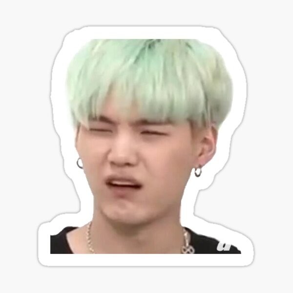 

Suga Yoongi Funny Face 5PCS Stickers for Water Bottles Cute Stickers Kid Bumper Room Decorations Living Room Luggage Anime