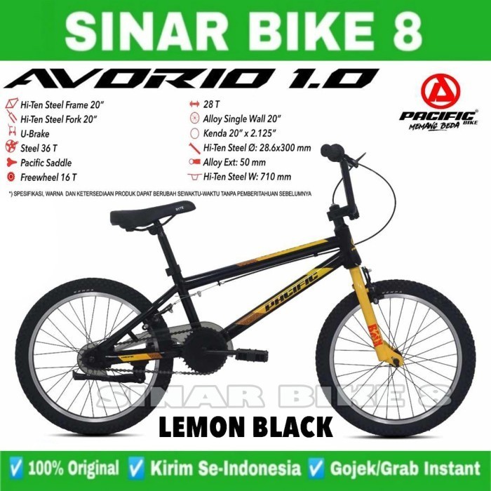 Sepeda Anak Laki BMX PACIFIC AVORIO 1.0 Ukuran 20 Inch Usia 8-12 Tahun