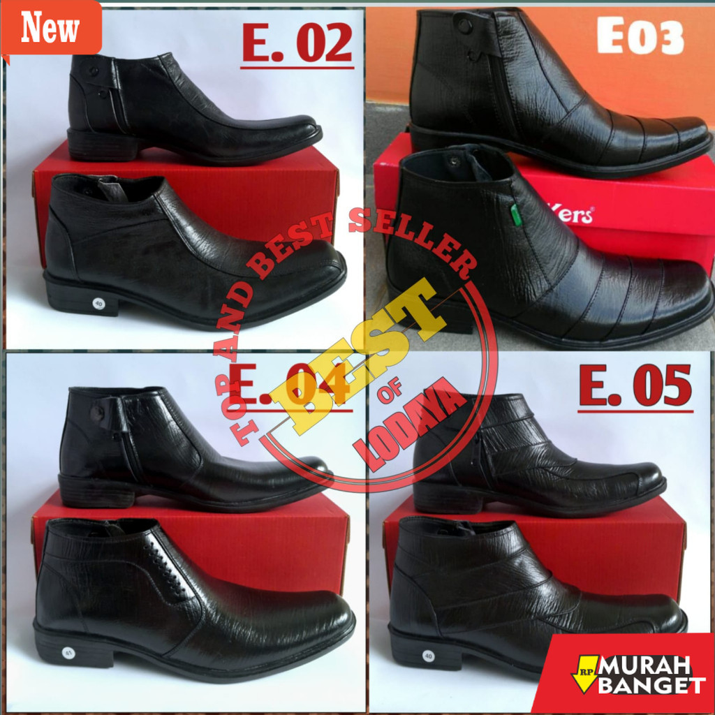 Sepatu kerja pria yg kekinian lagi viral- Sepatu Hight Formal Grade Ori Pantofel Kulit Sapi Asli Gar