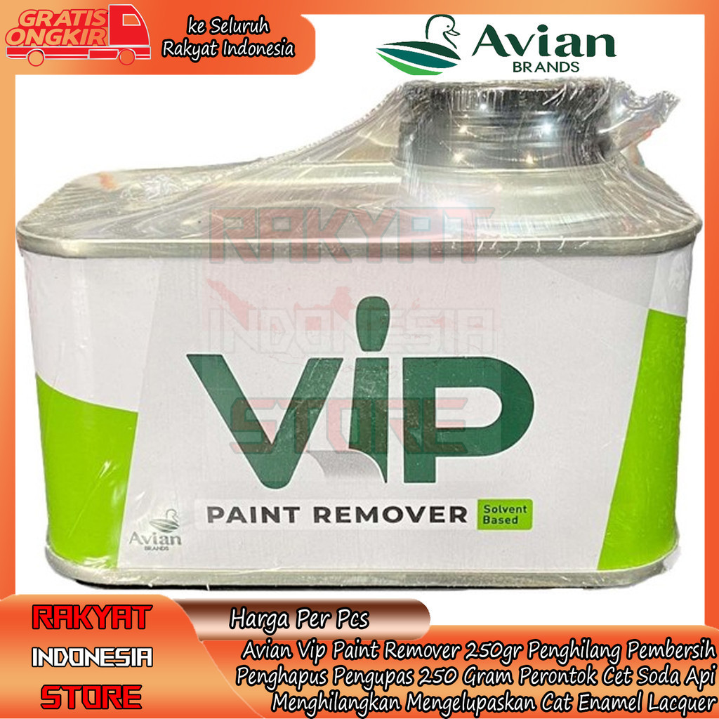 

Avian Vip 250gr Penghilang Pembersih Paint Remover Penghapus Pengupas 250 Gram Gr Perontok Cet Soda Api Menghilangkan Mengelupaskan Cat Enamel Lacquer Baking tembok rontok Printing Politur Vernis Besi Kayu minyak dinding kupas hapus