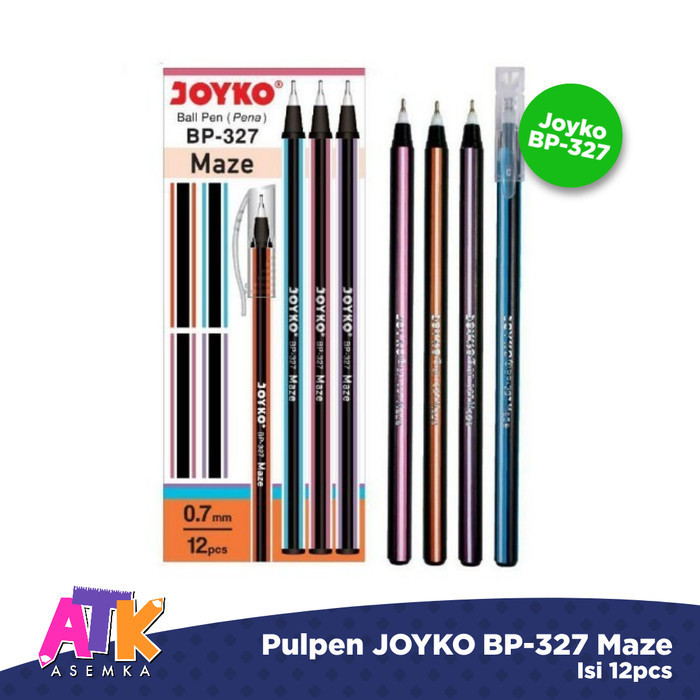 

12pcs Pulpen Joyko BP-327 Maze 0.7 mm / Ballpoint Bolpen Pena