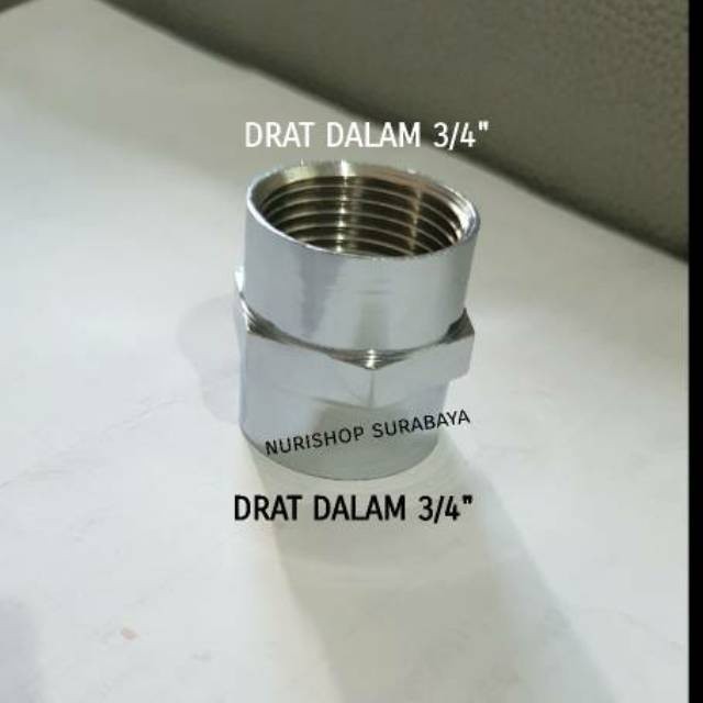Double neple drat dalam 3/4 / dobel nepel / double sok drat dalam / sock drat dalam 3/4"