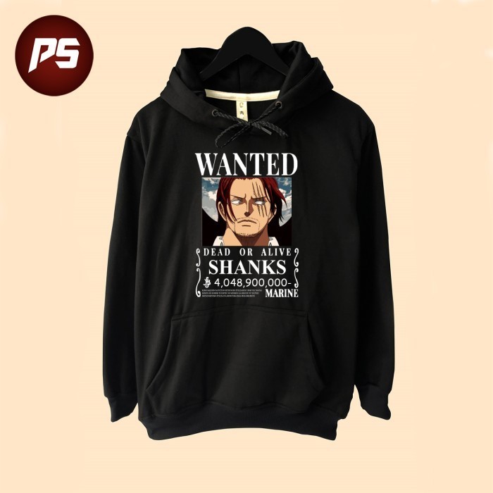 Jaket Akagami Shanks Wanted Bounty Red Hair Pirates One Piece