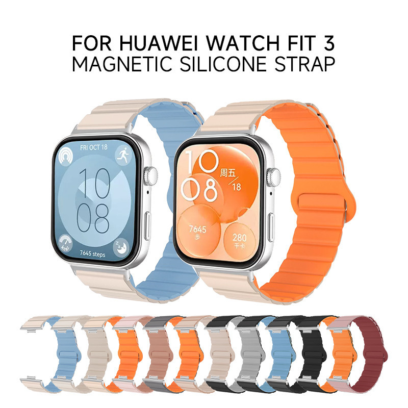 【COD ✅ 100％ Original】Tali Hisap Magnetik Snapback Silikon untuk Jam Tangan Huawei Fit3 Gelang Bersem