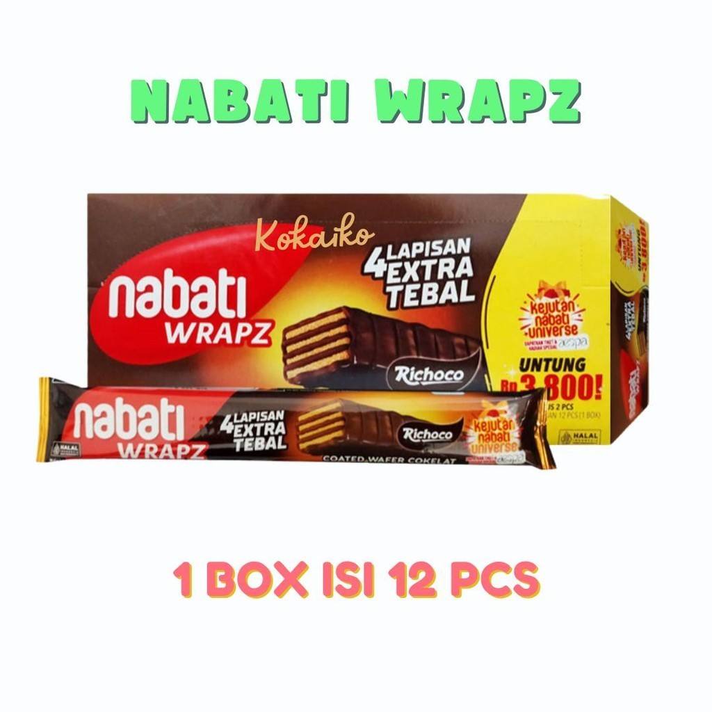 

Nabati Wrapz 1 Box isi 12 pcs Wafer Salut Ekstra Tebal