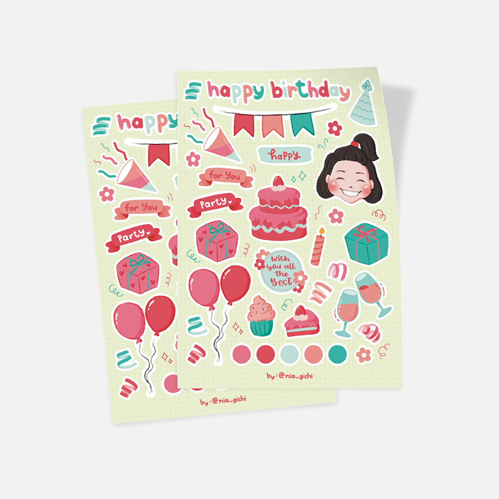 

Glossy Sticker - Set of 2 Stiker Ulang Tahun
