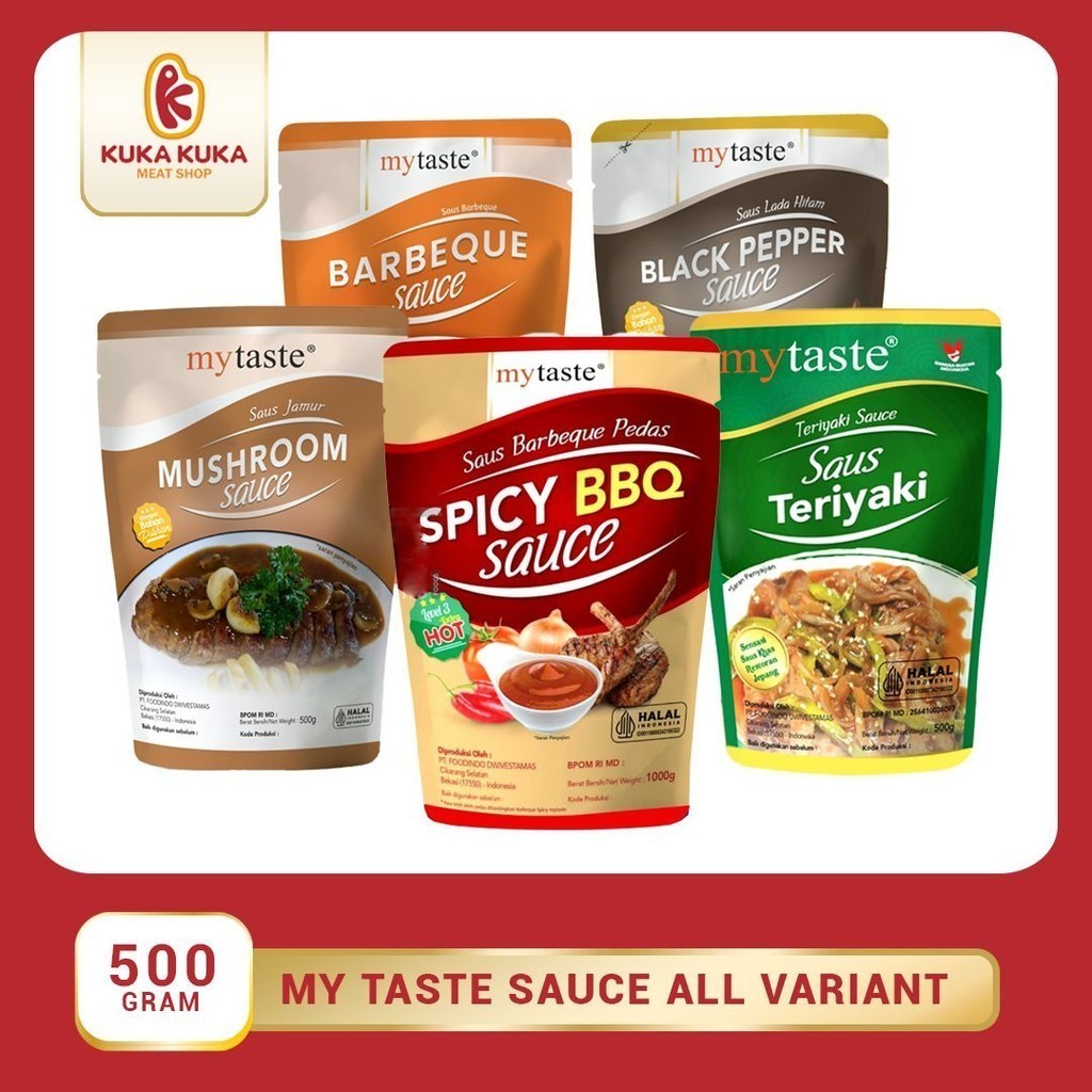 

MyTaste Saus / My Taste Sauce Mushroom / BBQ Spicy / Saus Keju / Blackpepper / Bolognese / Hickory Smoke / Bulgogi 500gr