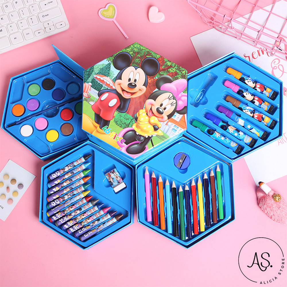 

AS Stationery Set Isi 46 Pcs Pensil Crayon Warna Alat Menggambar Anak