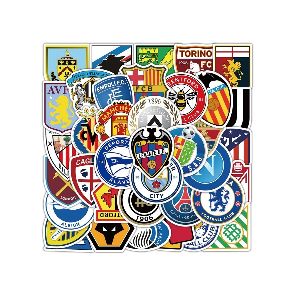 

50 football club benchmarking stickers, personalized and creative handbill stickers, mobile phone and skateboard decorations
