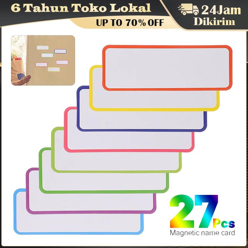 

27Pcs Magnetik Price Tag / Label / Magnetic Label Magnet Tempelan Kulkas Memo Sticky Notes