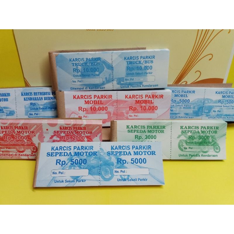 

KARCIS PARKIR MOTOR MOBIL UNIVERSAL