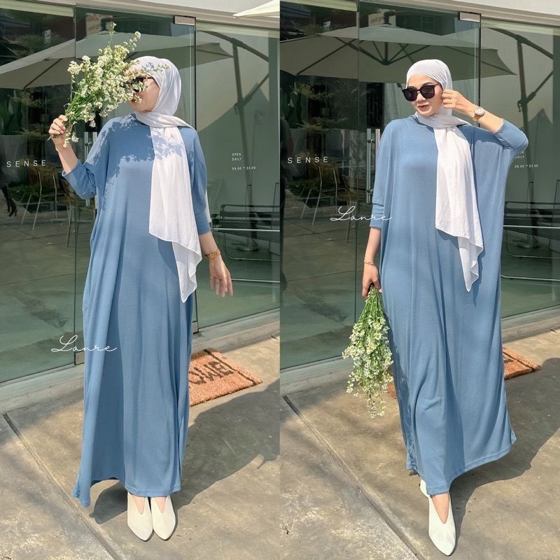 Xaviro - ZJD DRESS WANITA MUSLIMAH / HANNA Dress Gamis / GAMIS JUMBO HARGA MURAH / BATWING PLISKET K