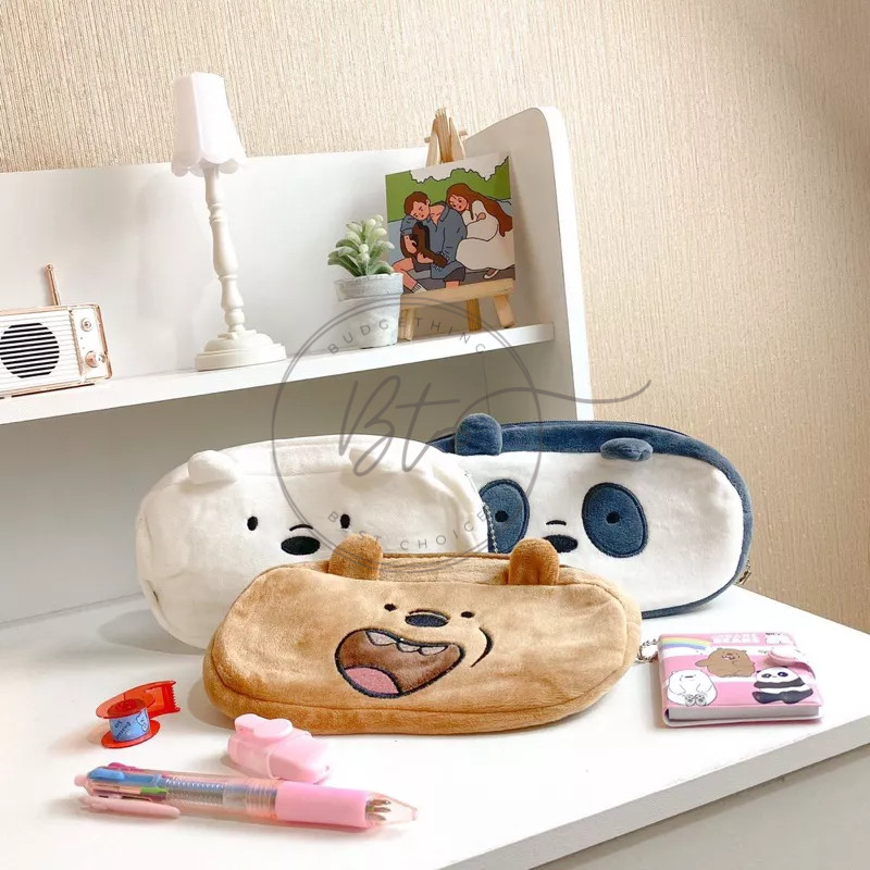 

Journamm.id Kotak Pensil We Bare Bears / Dompet Plushy WBB We Bare Bears /Tempat Pensil Wadah Pensil Kostak / Pouch Koin