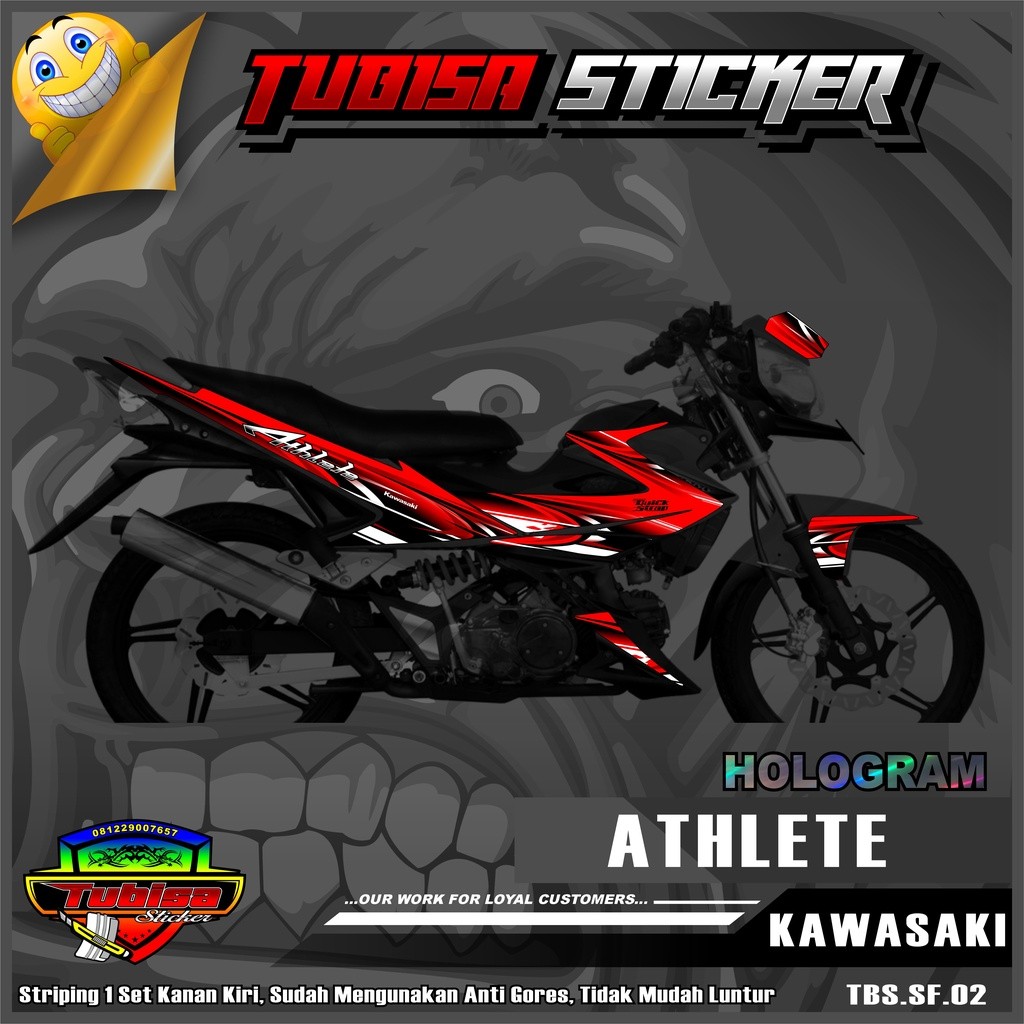 Sticker Striping Kawasaki Athlete - Stiker Striping Motor Kawasaki Athlete. TBS.SF.02