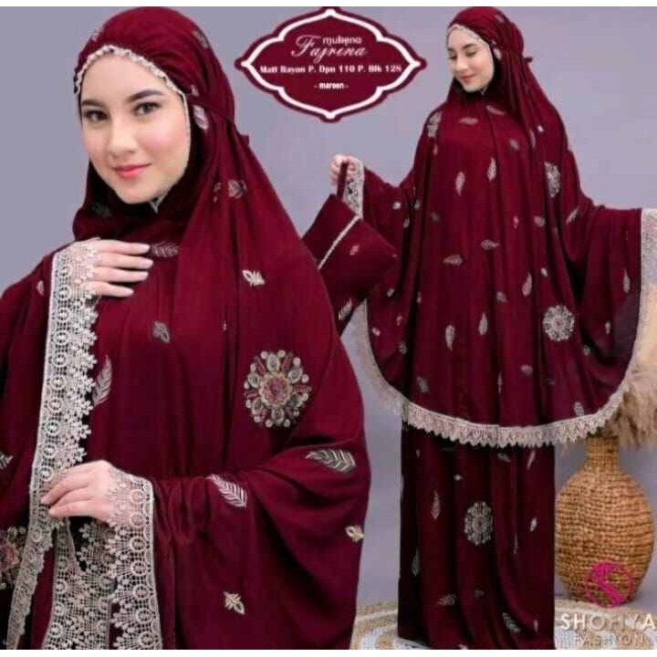 Mukena Fajrina Dewasa Renda Motif Bunga bordir terbaru termurah