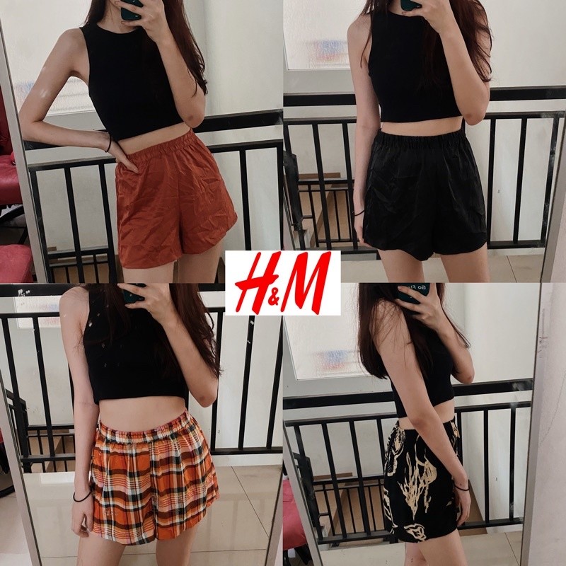 H&M MONKI Lounge Satin Viscose Shorts Hnm Short Pants Home Celana Pendek Tidur Celpen Rayon Hotpants