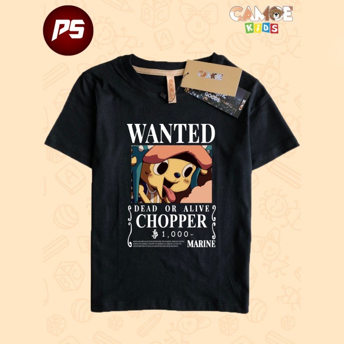 Kaos Anak Chopper Wanted Bounty One Piece Straw Hat