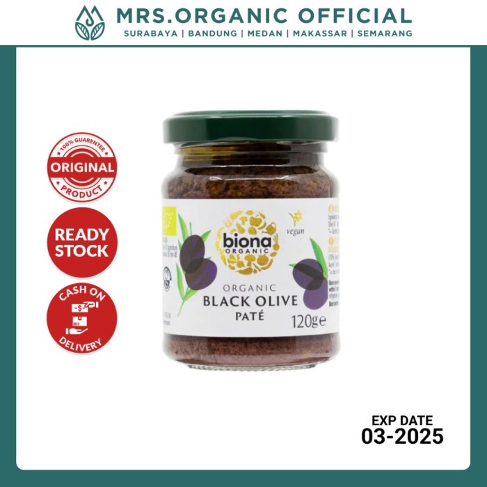 

Selai Organik Biona Organic Black Olive Pate 120 Gr